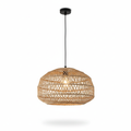 Pendente em rattan natural traçado, estilo escandinavo minimalista
